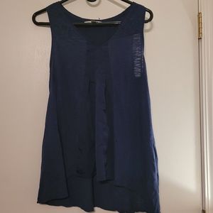 Sleeveless Navy Maternity Tunic with Lace Detail